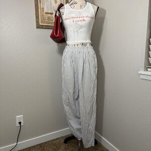 L.L. Bean Blue Striped Cotton Lounge Pants Women’s Size Medium